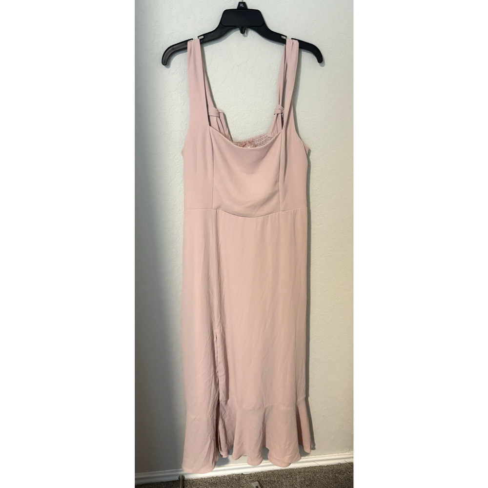 Show Me Your Mumu Maxi Dress XL Pink Tie Shoulder Boho Bridesmaid Wedding Guest